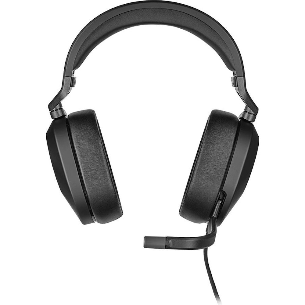A large main feature product image of Corsair HS65 SURROUND Wired Gaming Headset — Carbon
