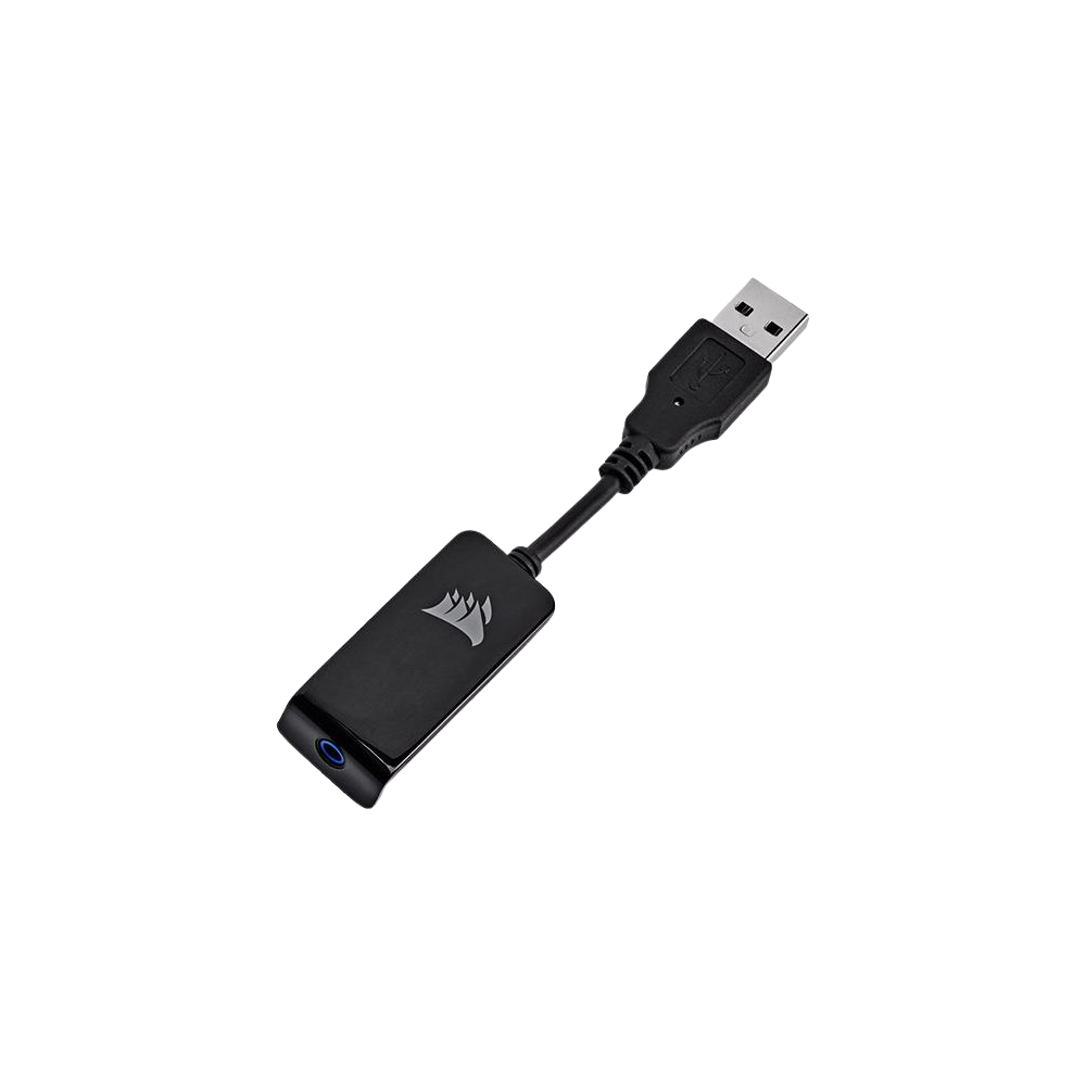 A large main feature product image of Corsair HS65 SURROUND Wired Gaming Headset (White)