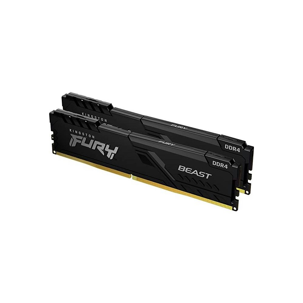 A large main feature product image of Kingston 32GB Kit (2x16GB) DDR4 Fury Beast C16 3200MHz - Black