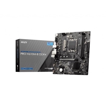 Product image of MSI PRO H610M-B DDR4 LGA1700 mATX Desktop Motherboard - Click for product page of MSI PRO H610M-B DDR4 LGA1700 mATX Desktop Motherboard