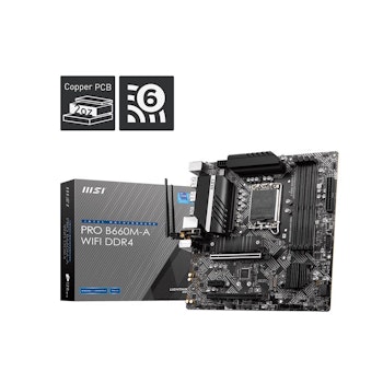 Product image of MSI PRO B660M-P WIFI DDR4 LGA1700 mATX Desktop Motherboard - Click for product page of MSI PRO B660M-P WIFI DDR4 LGA1700 mATX Desktop Motherboard