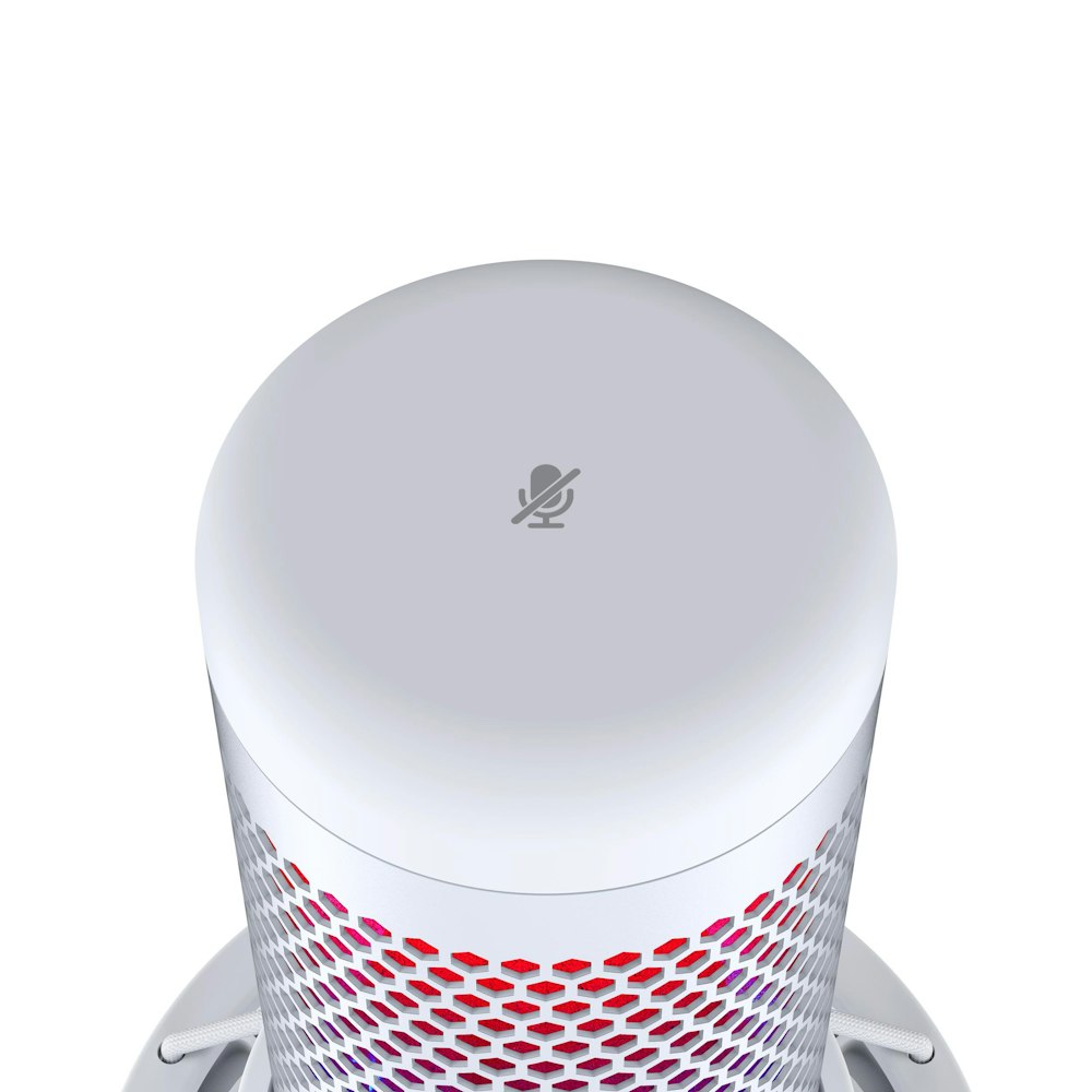 A large main feature product image of HyperX QuadCast S - White