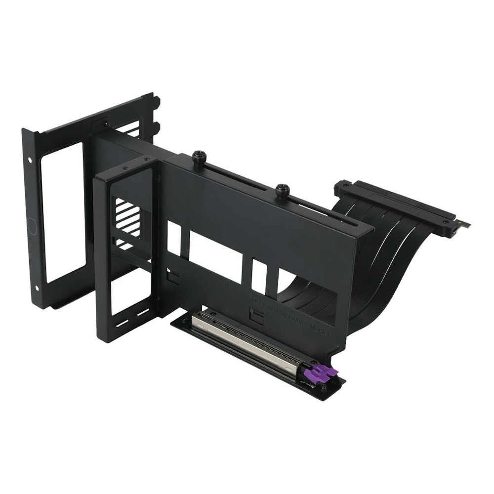 A large main feature product image of Cooler Master Universal Vertical VGA Card Holder V3 + PCI-E x16 4.0 Riser Cable