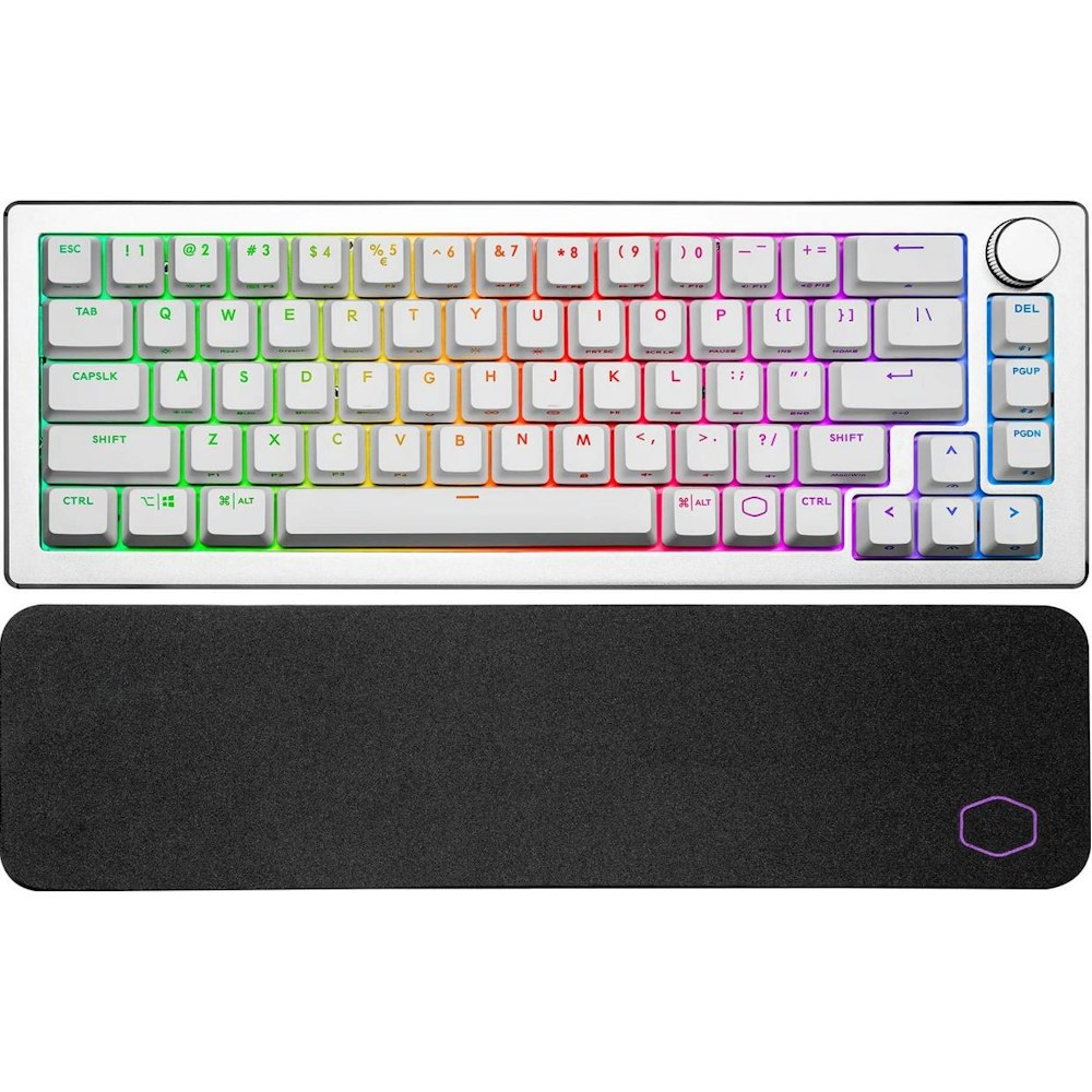 A large main feature product image of Cooler Master CK721 Wireless RGB Mechanical Gaming Keyboard Silver White - Blue Switch