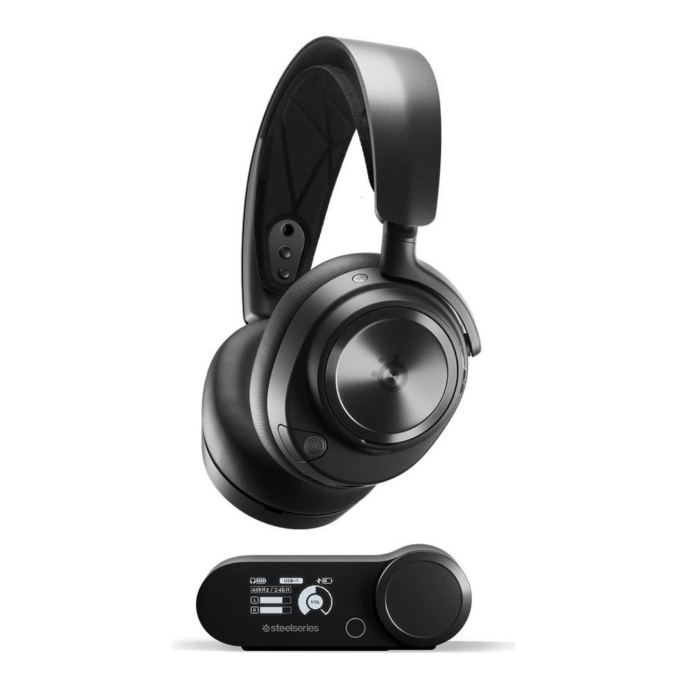 A large main feature product image of SteelSeries Arctis Nova Pro Wireless - Gaming Headset - Black