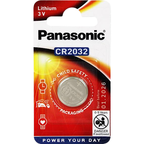 Panasonic CR2032 Lithium Battery Coin Cell CMOS