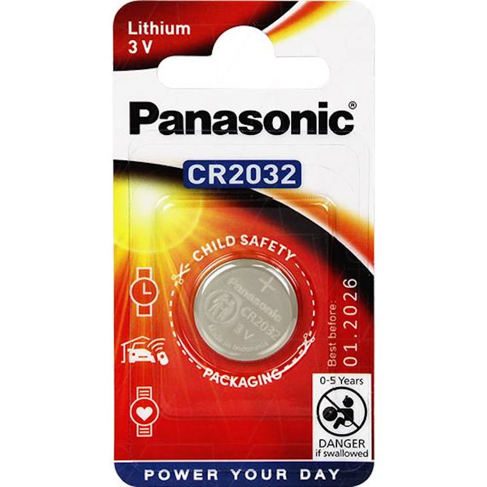 Panasonic CR2032 Lithium Battery Coin Cell CMOS