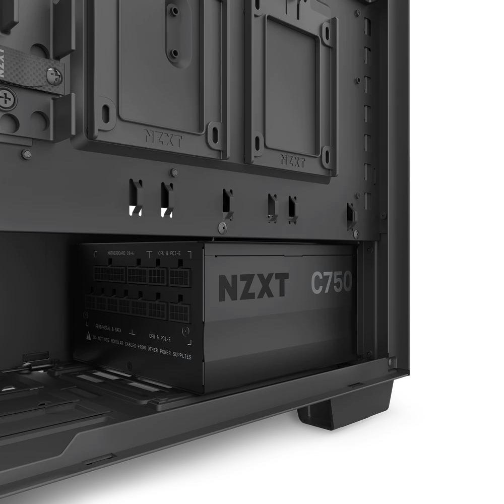 A large main feature product image of NZXT C Series ATX 750W 80 Plus Gold v2 (2022) Full Modular