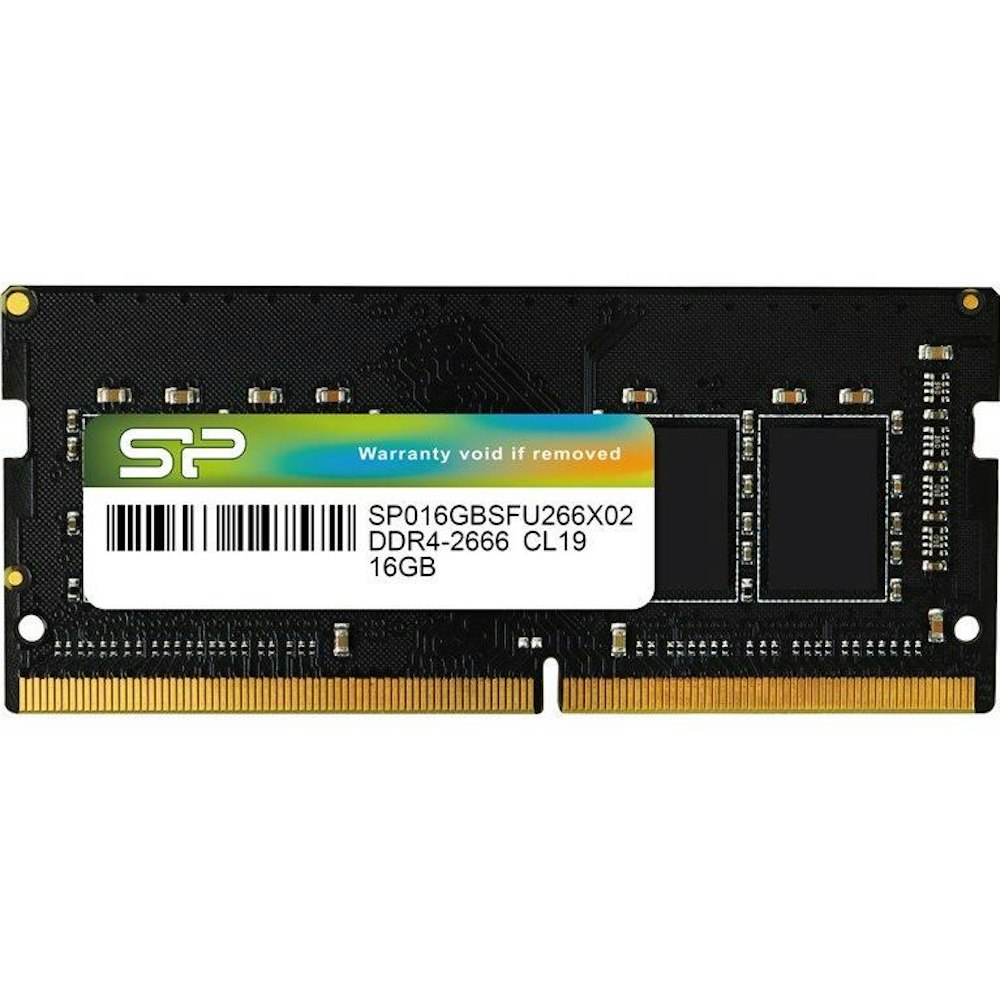 A large main feature product image of Silicon Power 16GB Single (1x16GB) DDR4 SO-DIMM C19 2666MHz