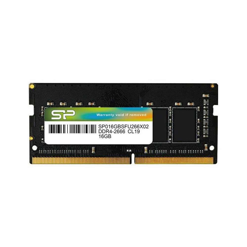 A large main feature product image of Silicon Power 16GB DDR4 SO-DIMM 1.2V C19 2666MHz