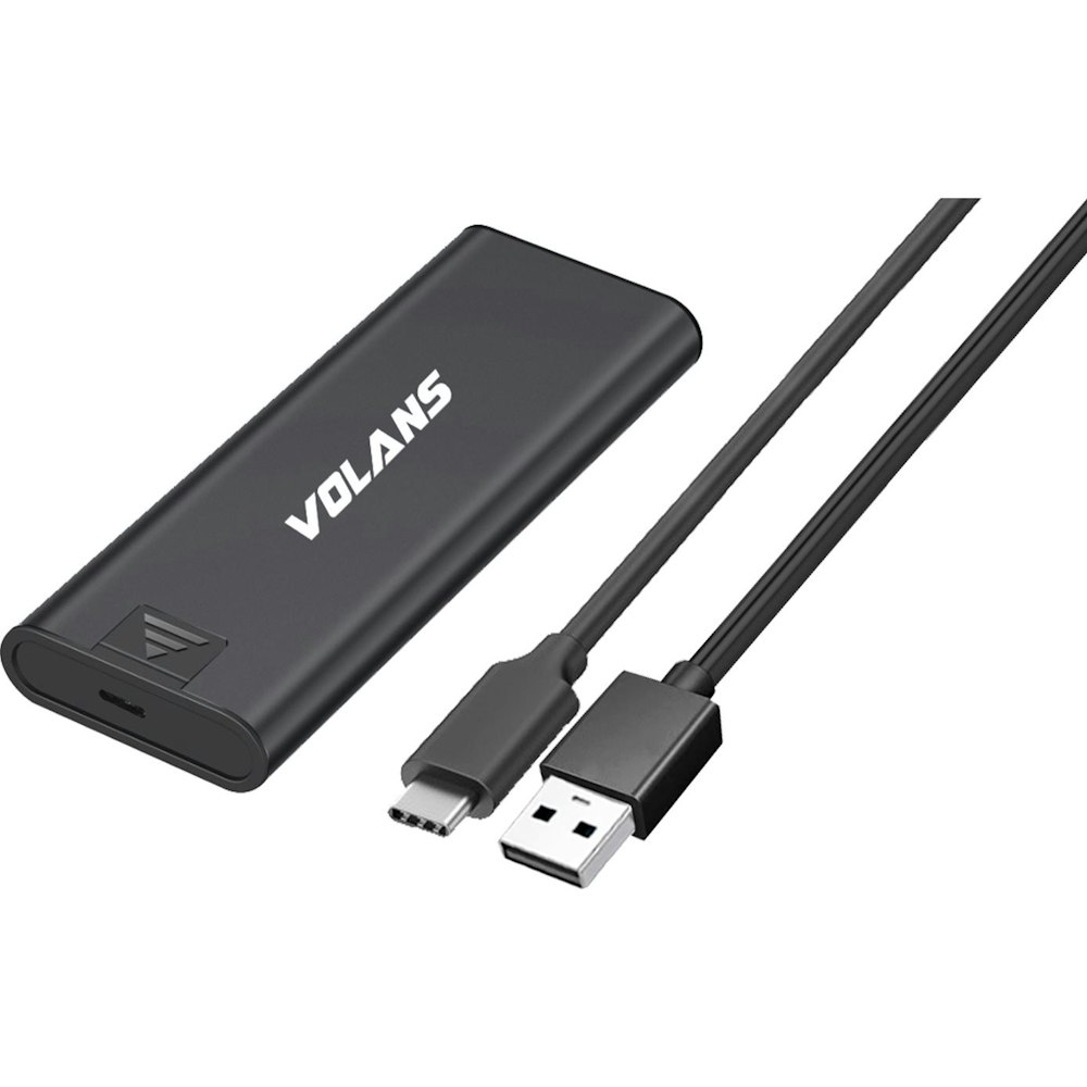 A large main feature product image of Volans Aluminium USB 3.1 Type C to M.2 SATA SSD Enclosure