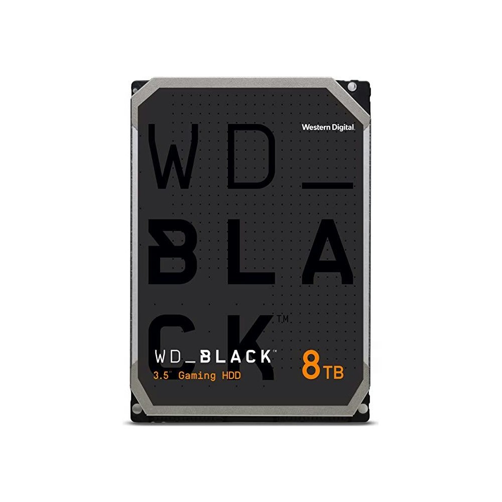 A large main feature product image of WD_BLACK 3.5" Gaming HDD - 8TB 128MB