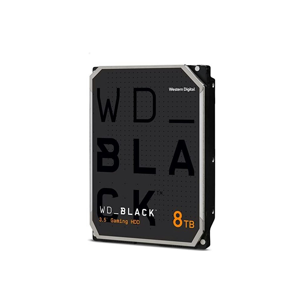 A large main feature product image of WD_BLACK 3.5" Gaming HDD - 8TB 128MB