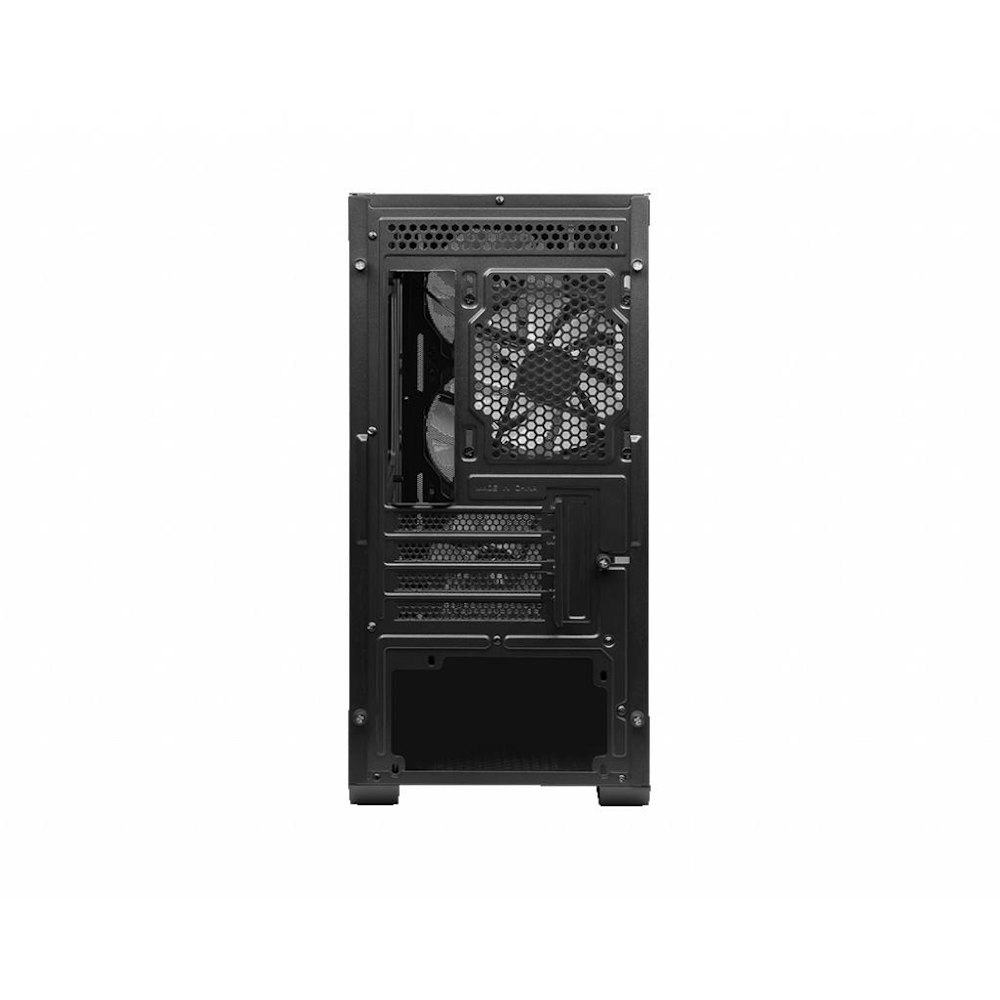 A large main feature product image of MSI MAG Forge M100R Tempered Glass Micro ATX Case