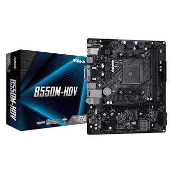 Product image of ASRock B550M-HDV AM4 mATX Desktop Motherboard - Click for product page of ASRock B550M-HDV AM4 mATX Desktop Motherboard