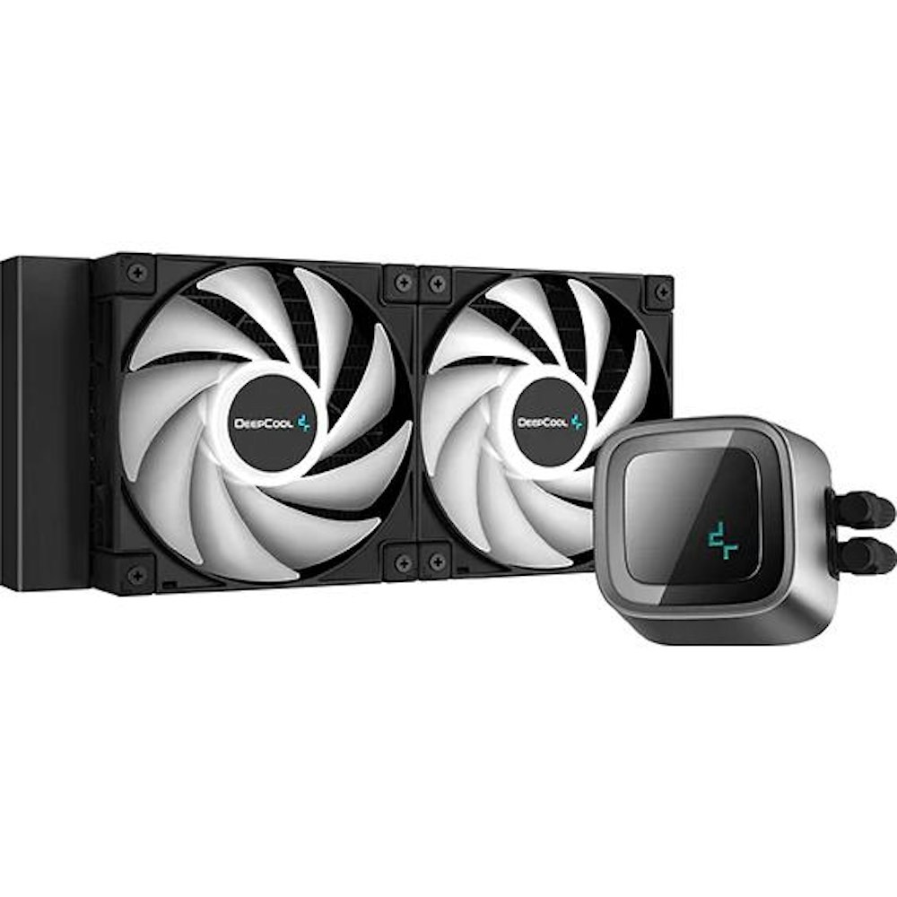 A large main feature product image of DeepCool LS520 ARGB 240mm AIO CPU Cooler - Black