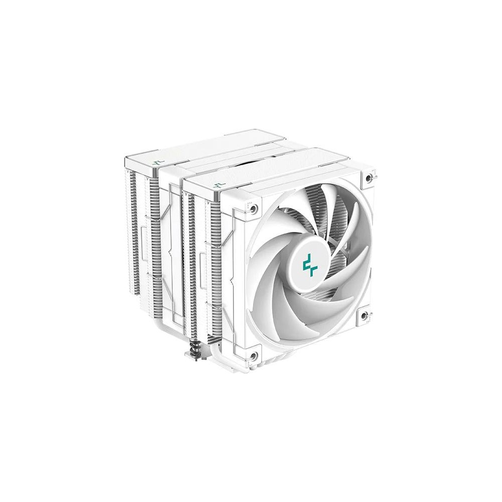 A large main feature product image of DeepCool AK620 White CPU Air Cooler