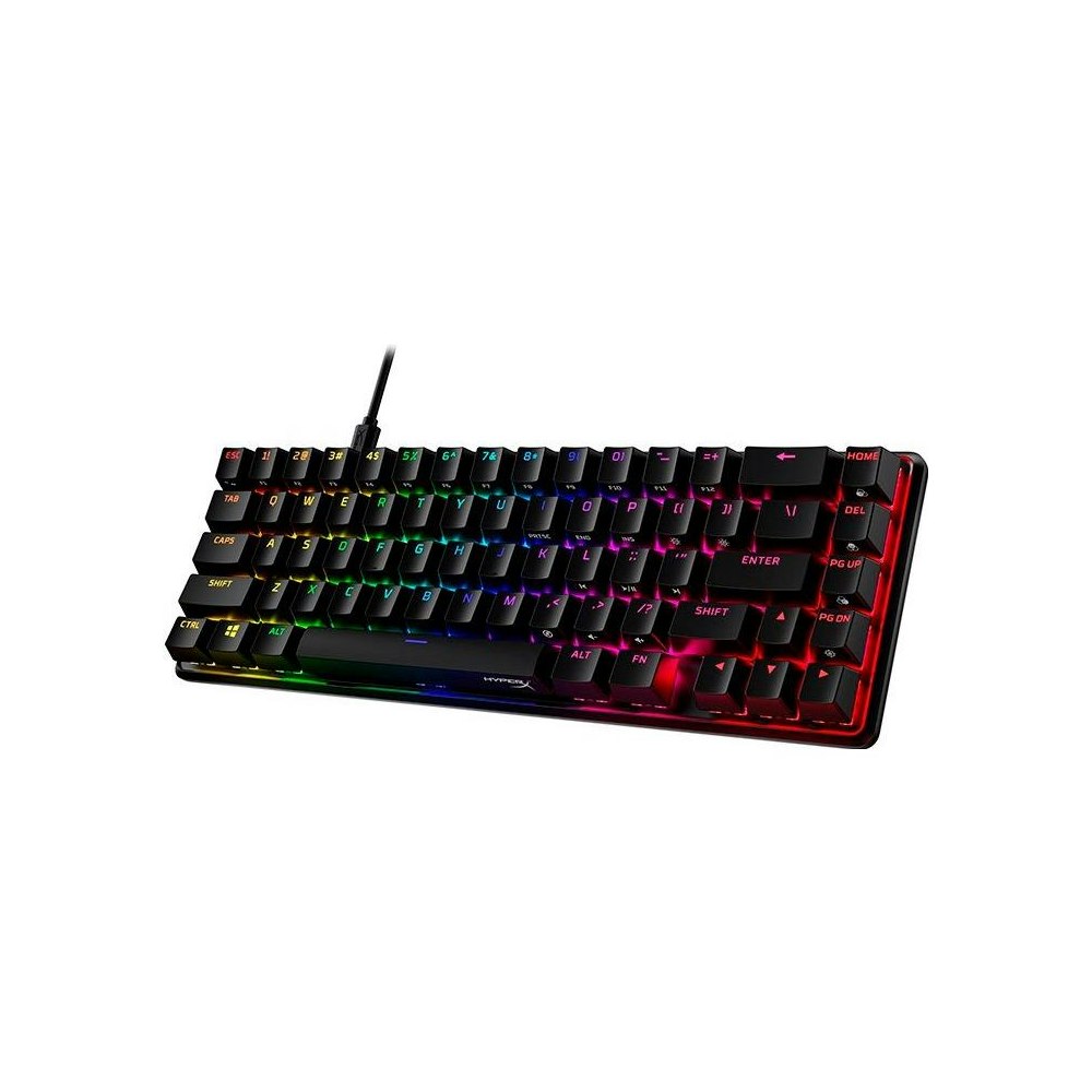 A large main feature product image of HyperX Alloy Origins RGB 65 - Compact Mechanical Keyboard (HyperX Aqua Switch)