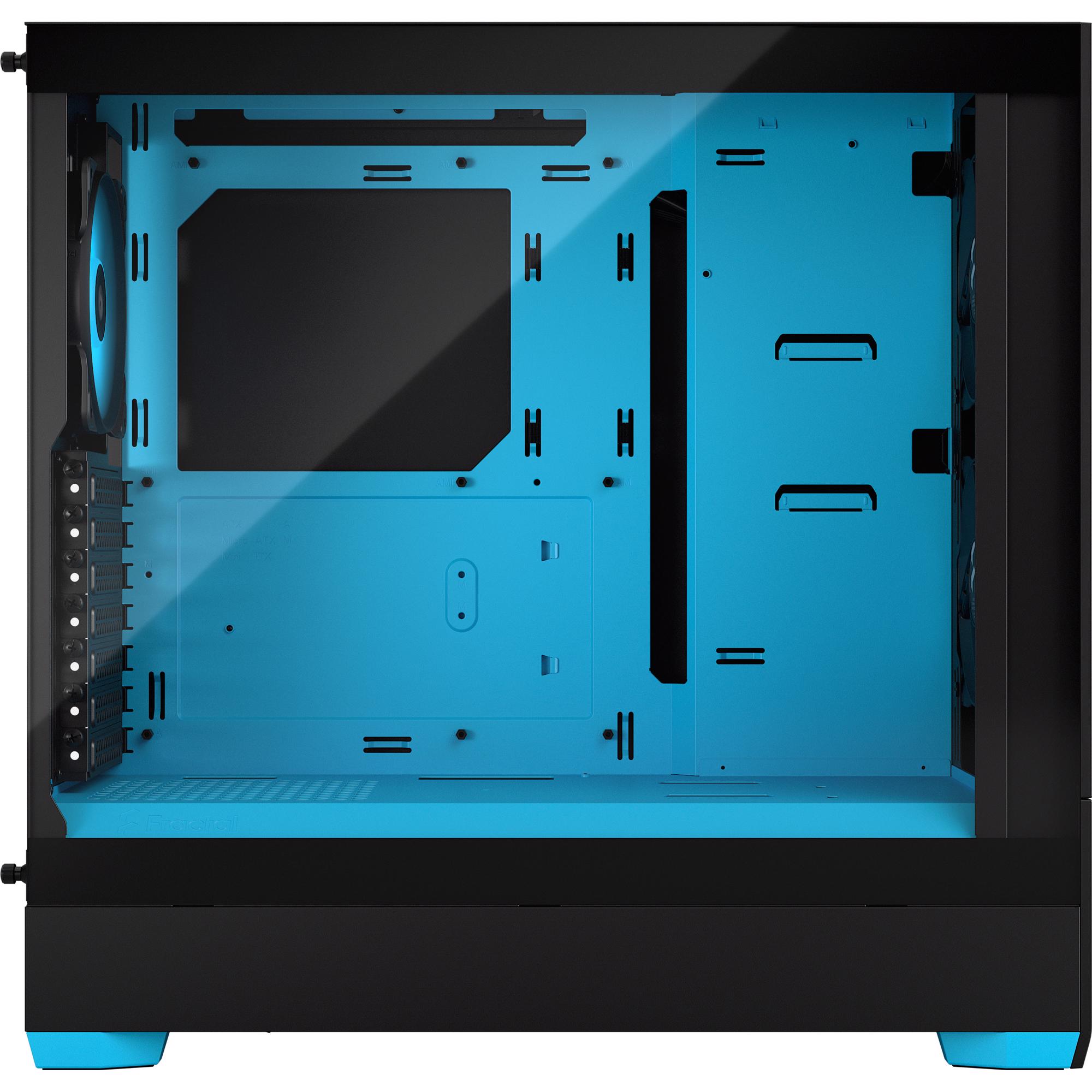 A large main feature product image of Fractal Design Pop Air RGB TG Clear Tint Mid Tower Case (Cyan Core)