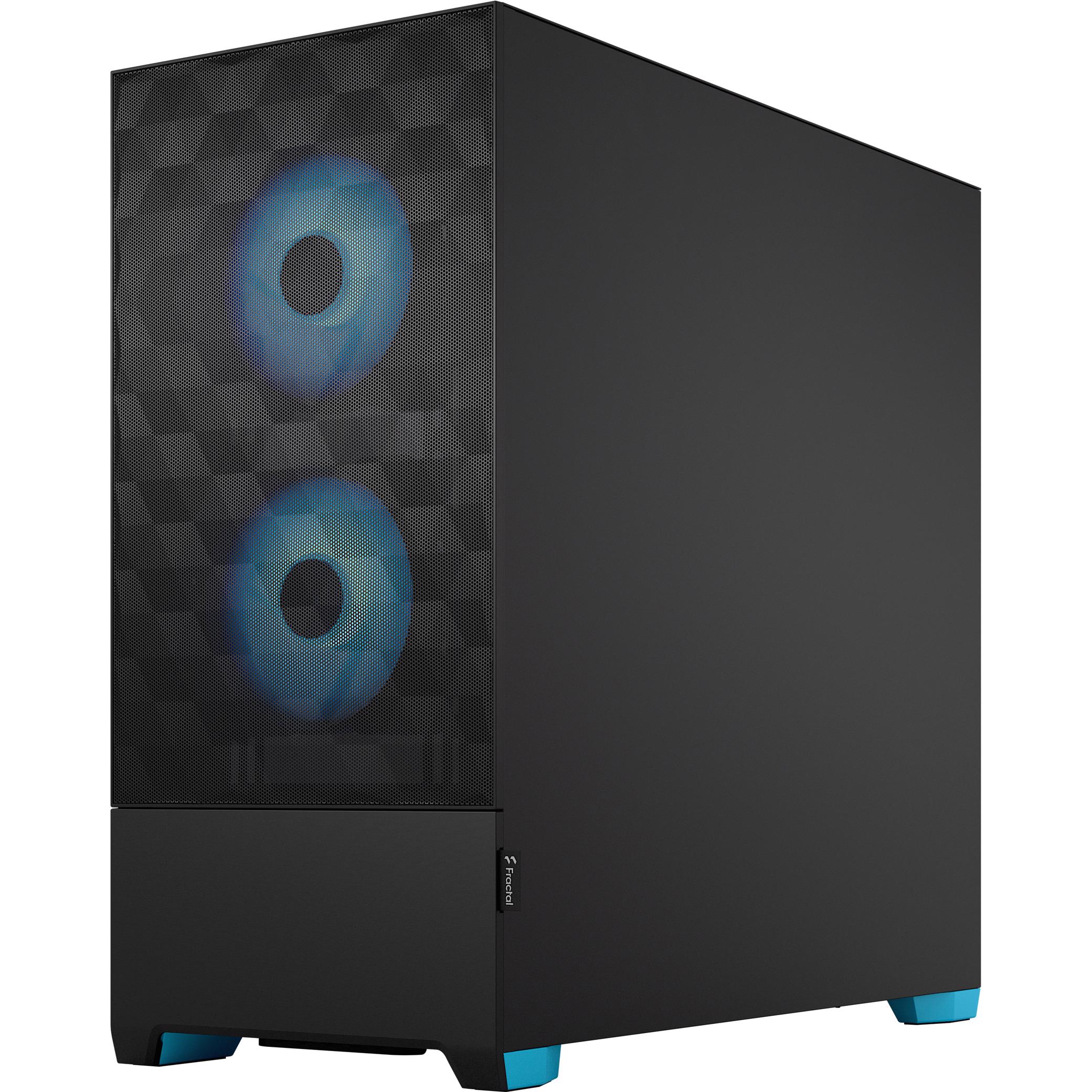 A large main feature product image of Fractal Design Pop Air RGB TG Clear Tint Mid Tower Case (Cyan Core)