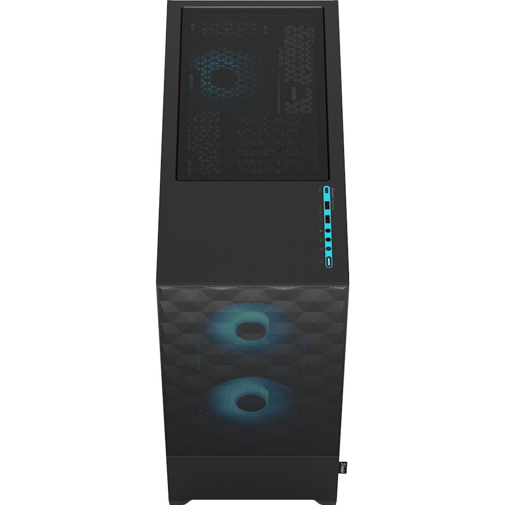 A large main feature product image of Fractal Design Pop Air RGB TG Clear Tint Mid Tower Case (Cyan Core)