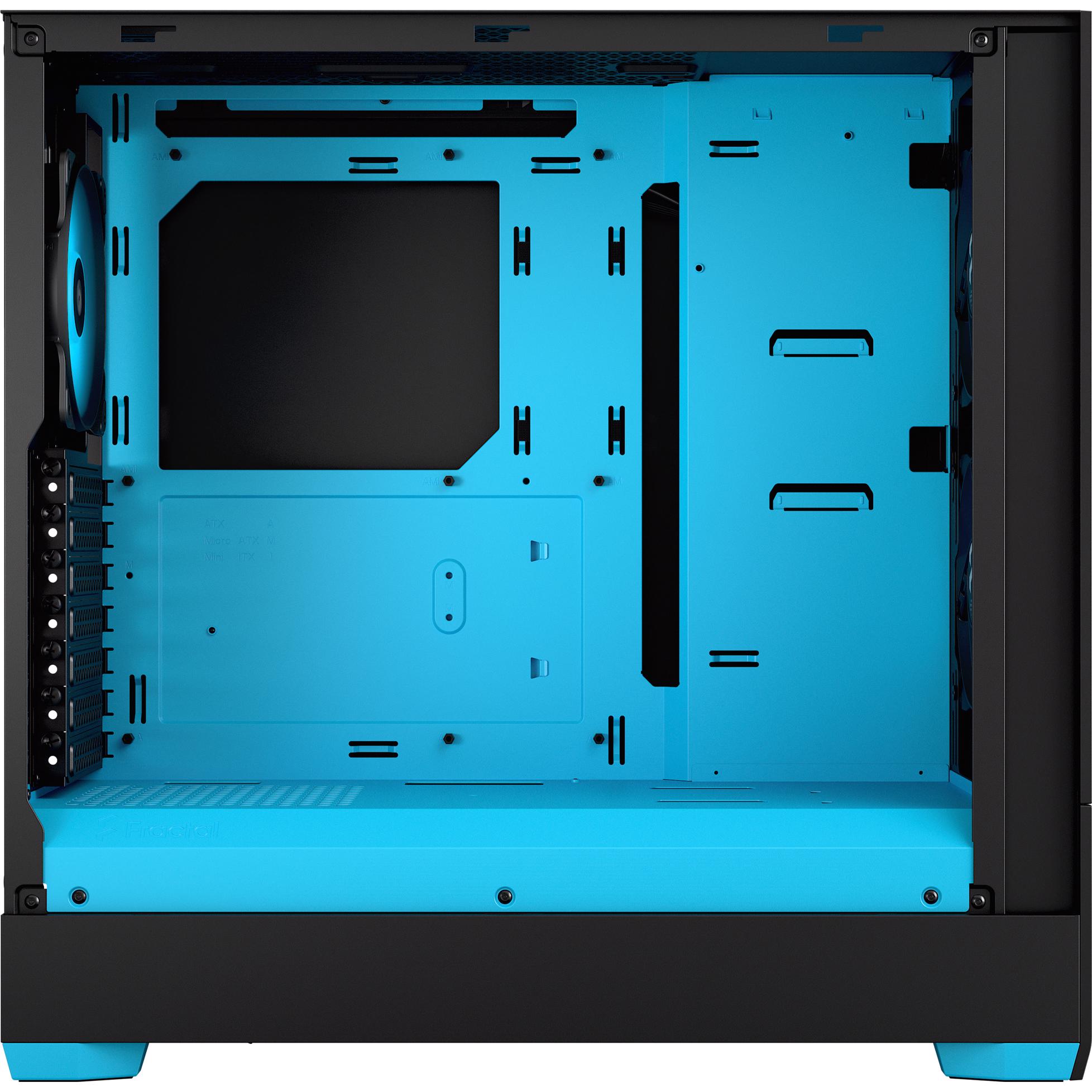 A large main feature product image of Fractal Design Pop Air RGB TG Clear Tint Mid Tower Case (Cyan Core)