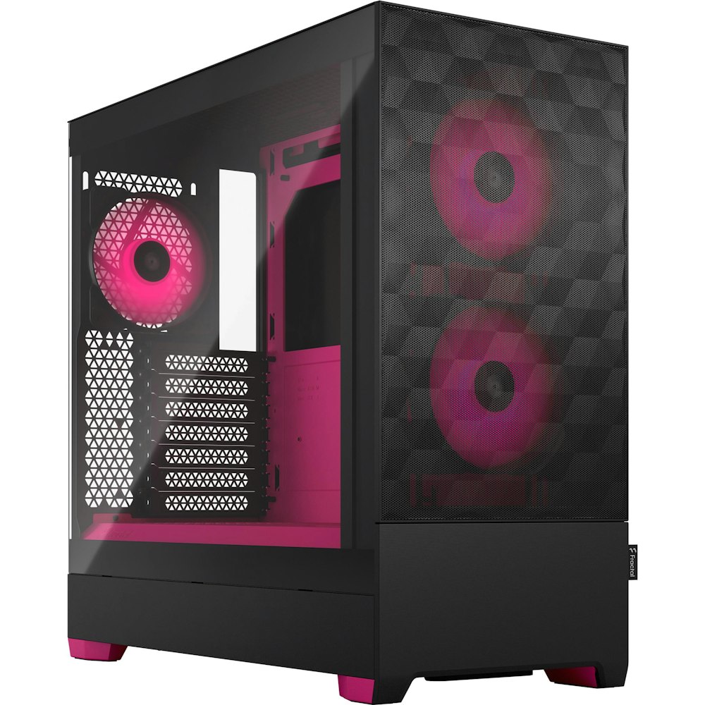A large main feature product image of Fractal Design Pop Air RGB TG Clear Tint Mid Tower Case - Magenta Core