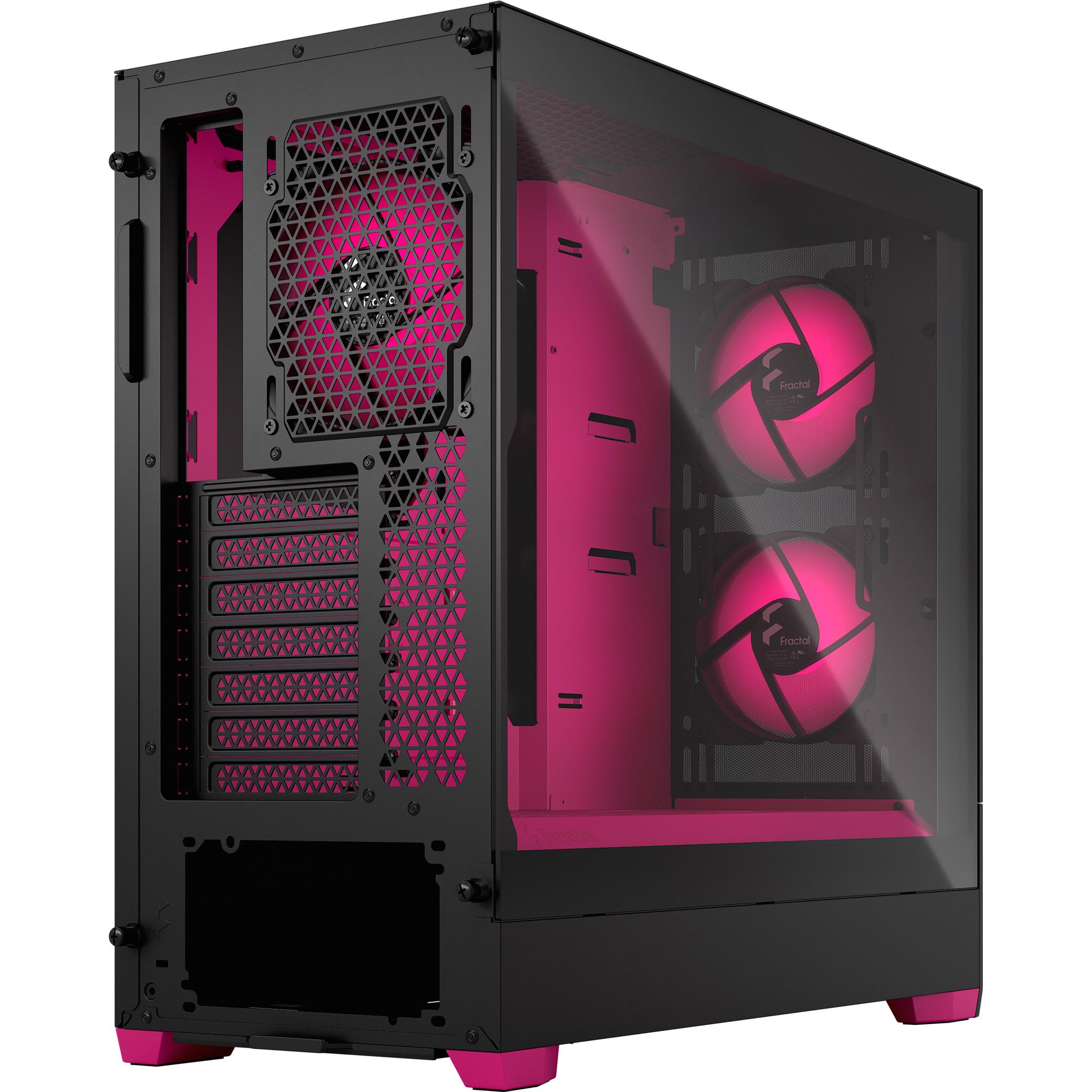 A large main feature product image of Fractal Design Pop Air RGB TG Clear Tint Mid Tower Case (Magenta Core)