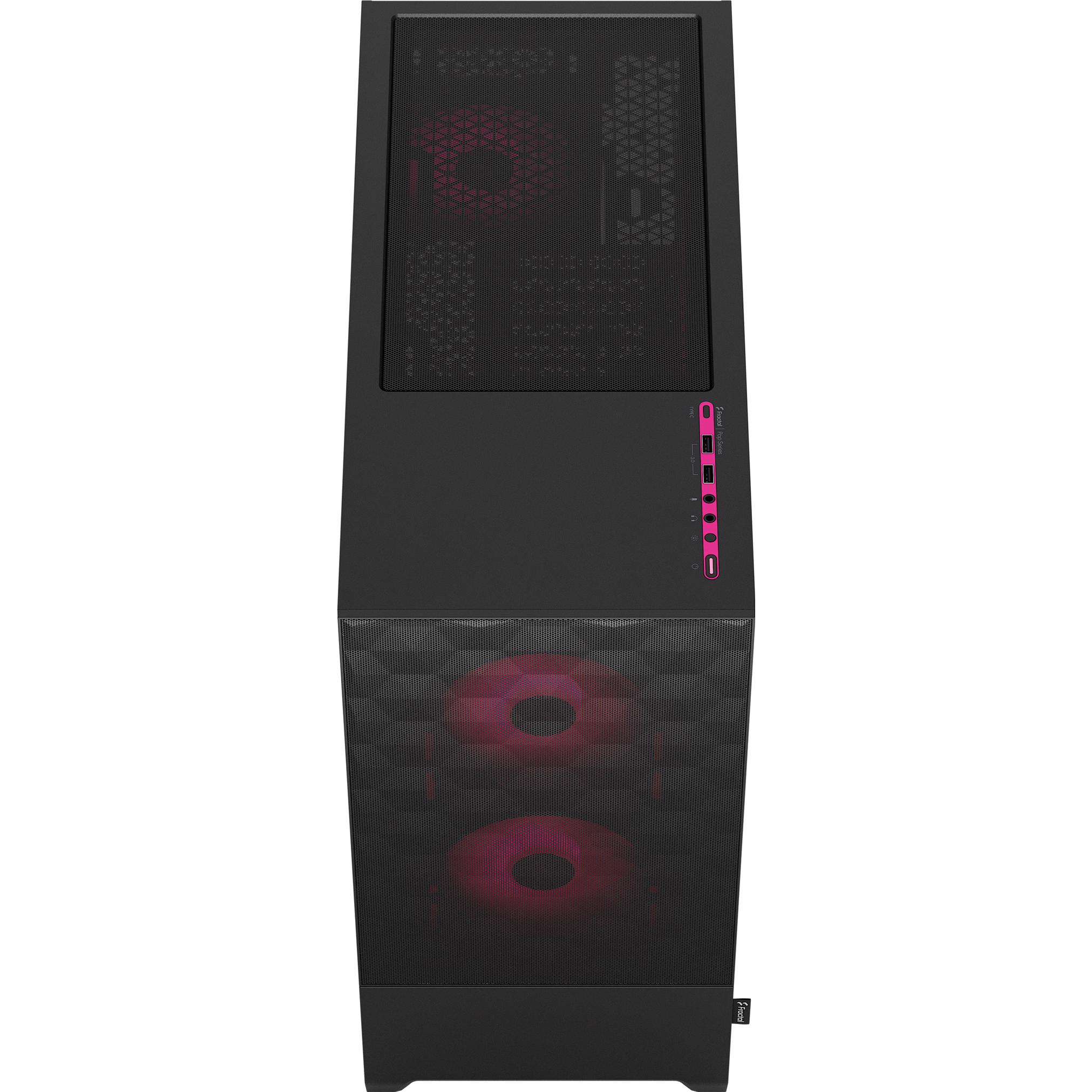 A large main feature product image of Fractal Design Pop Air RGB TG Clear Tint Mid Tower Case (Magenta Core)