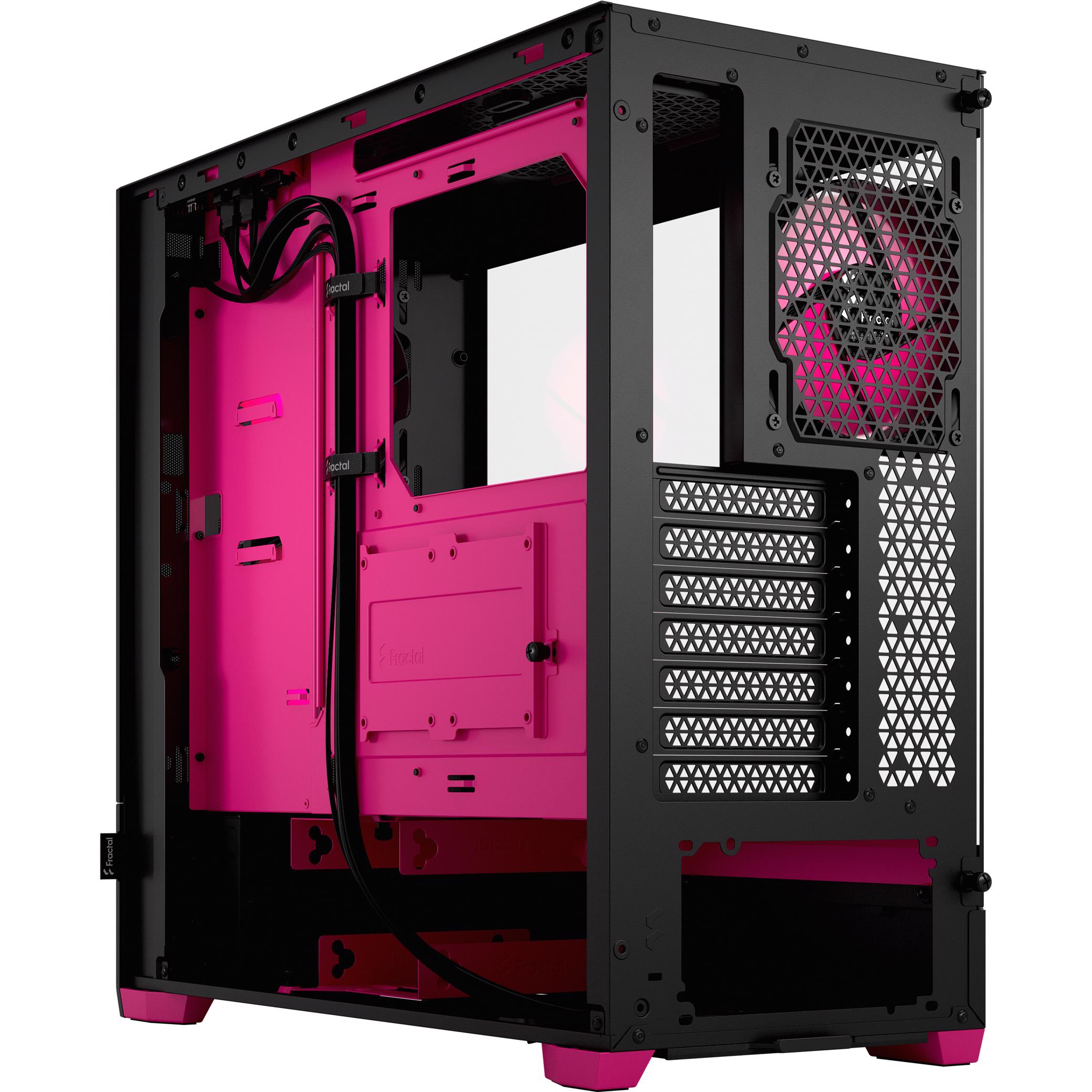 A large main feature product image of Fractal Design Pop Air RGB TG Clear Tint Mid Tower Case (Magenta Core)