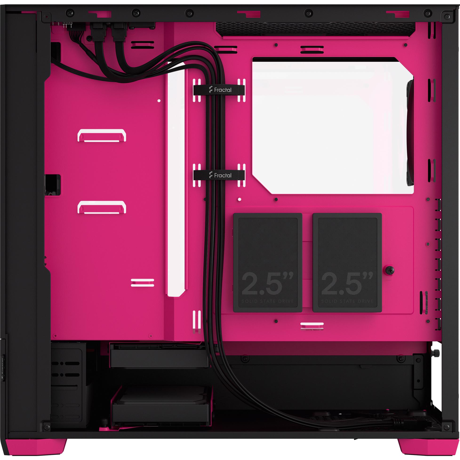 A large main feature product image of Fractal Design Pop Air RGB TG Clear Tint Mid Tower Case (Magenta Core)