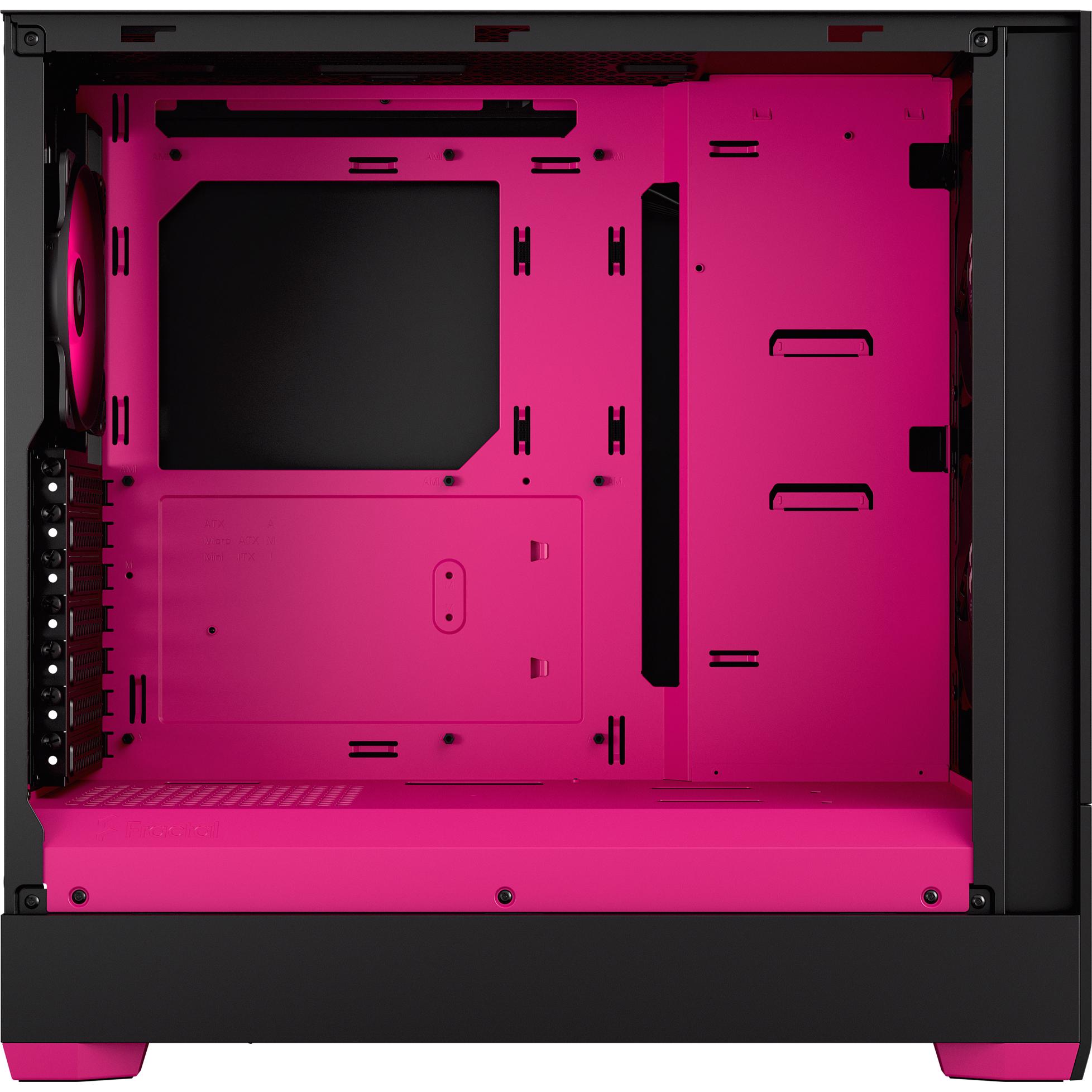 A large main feature product image of Fractal Design Pop Air RGB TG Clear Tint Mid Tower Case (Magenta Core)