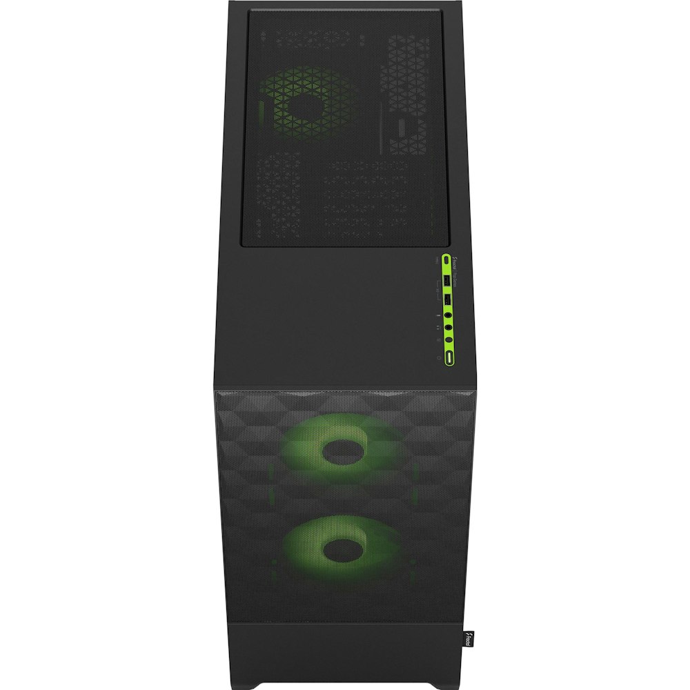A large main feature product image of Fractal Design Pop Air RGB TG Clear Tint Mid Tower Case - Green Core