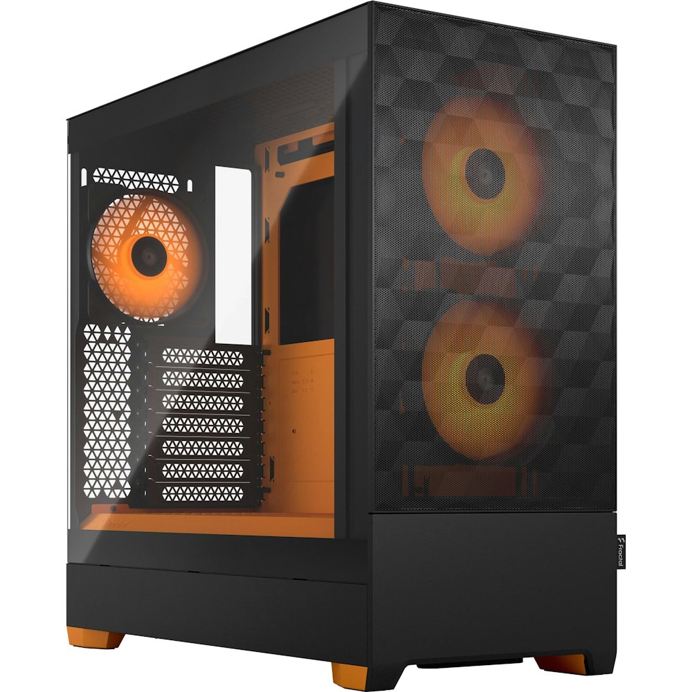 A large main feature product image of Fractal Design Pop Air RGB TG Clear Tint Mid Tower Case - Orange Core