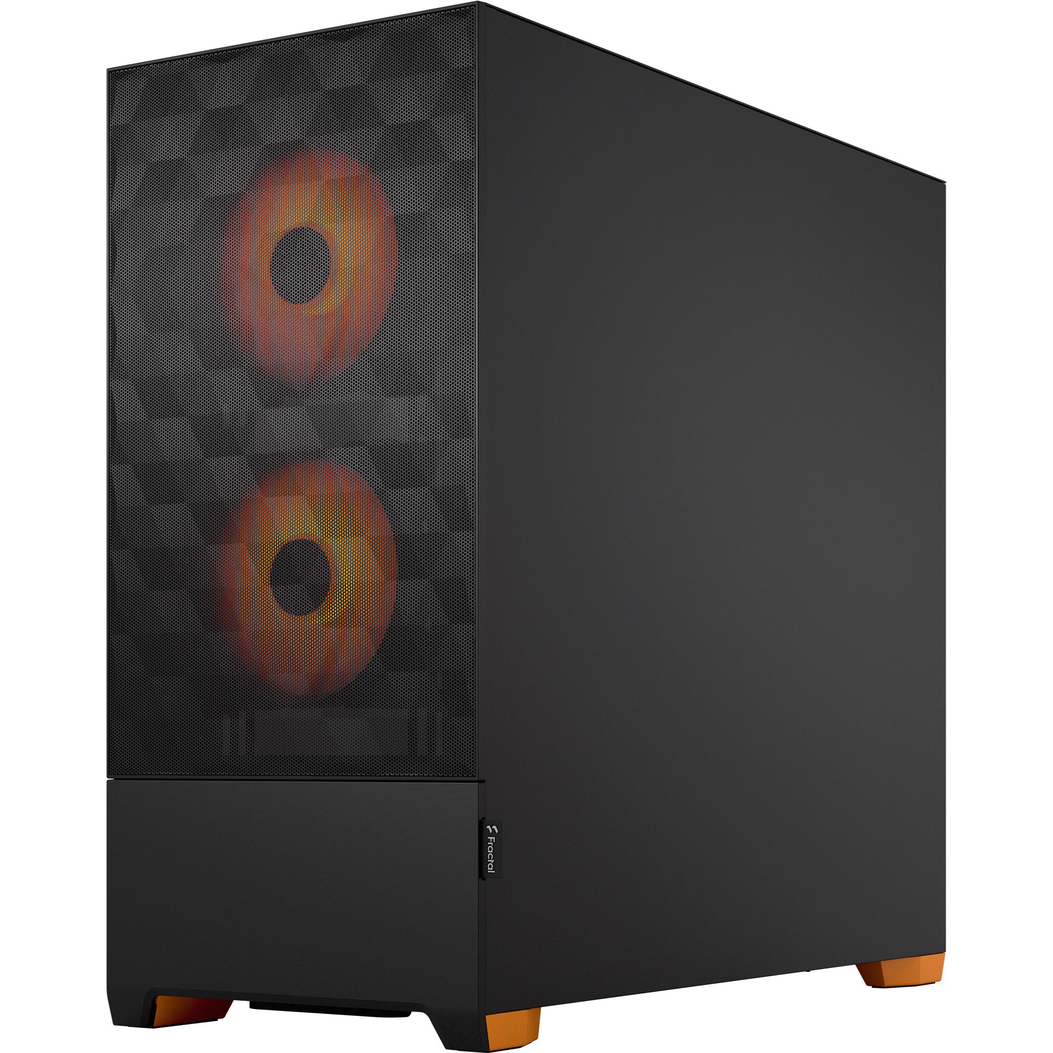 A large main feature product image of Fractal Design Pop Air RGB TG Clear Tint Mid Tower Case (Orange Core)