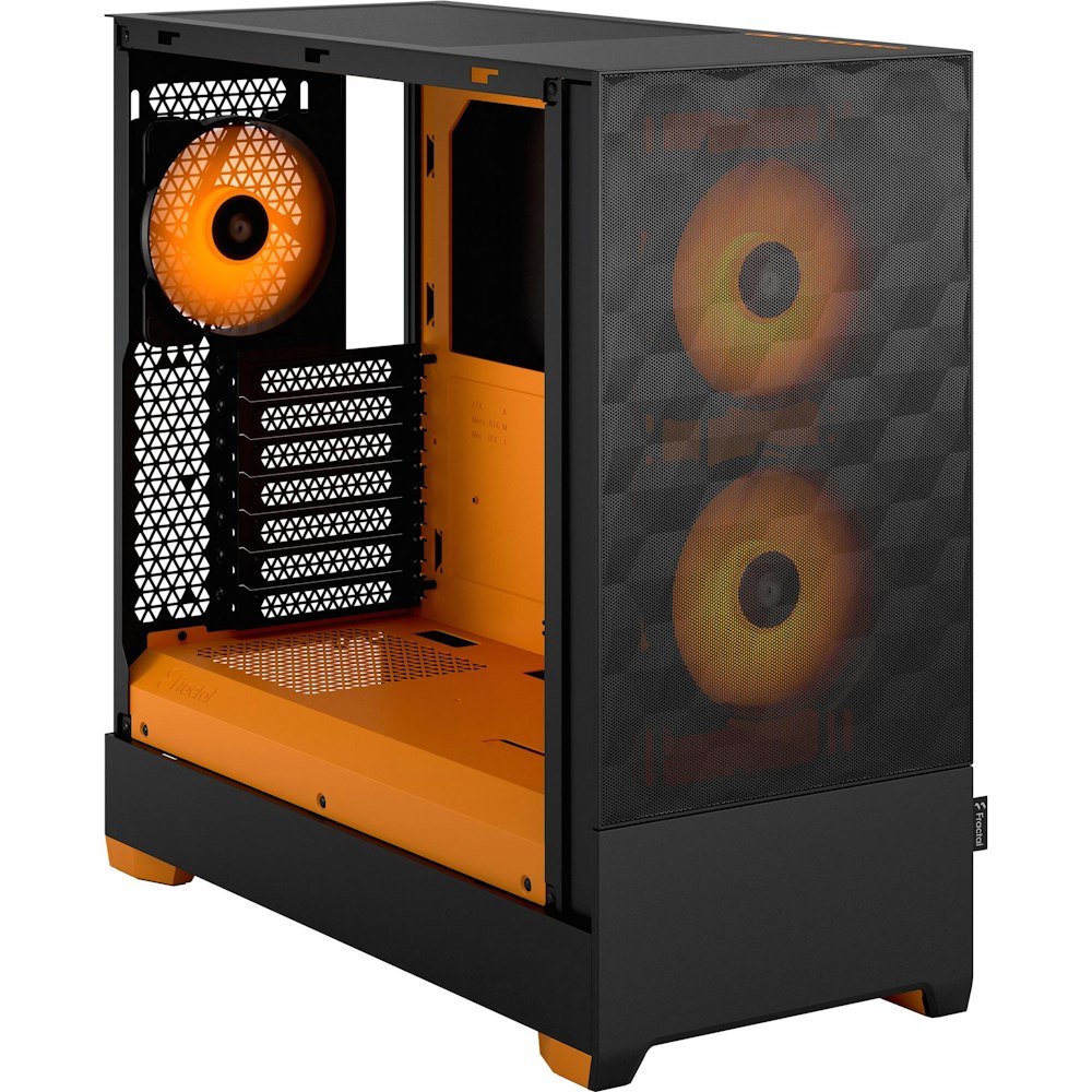 A large main feature product image of Fractal Design Pop Air RGB TG Clear Tint Mid Tower Case (Orange Core)