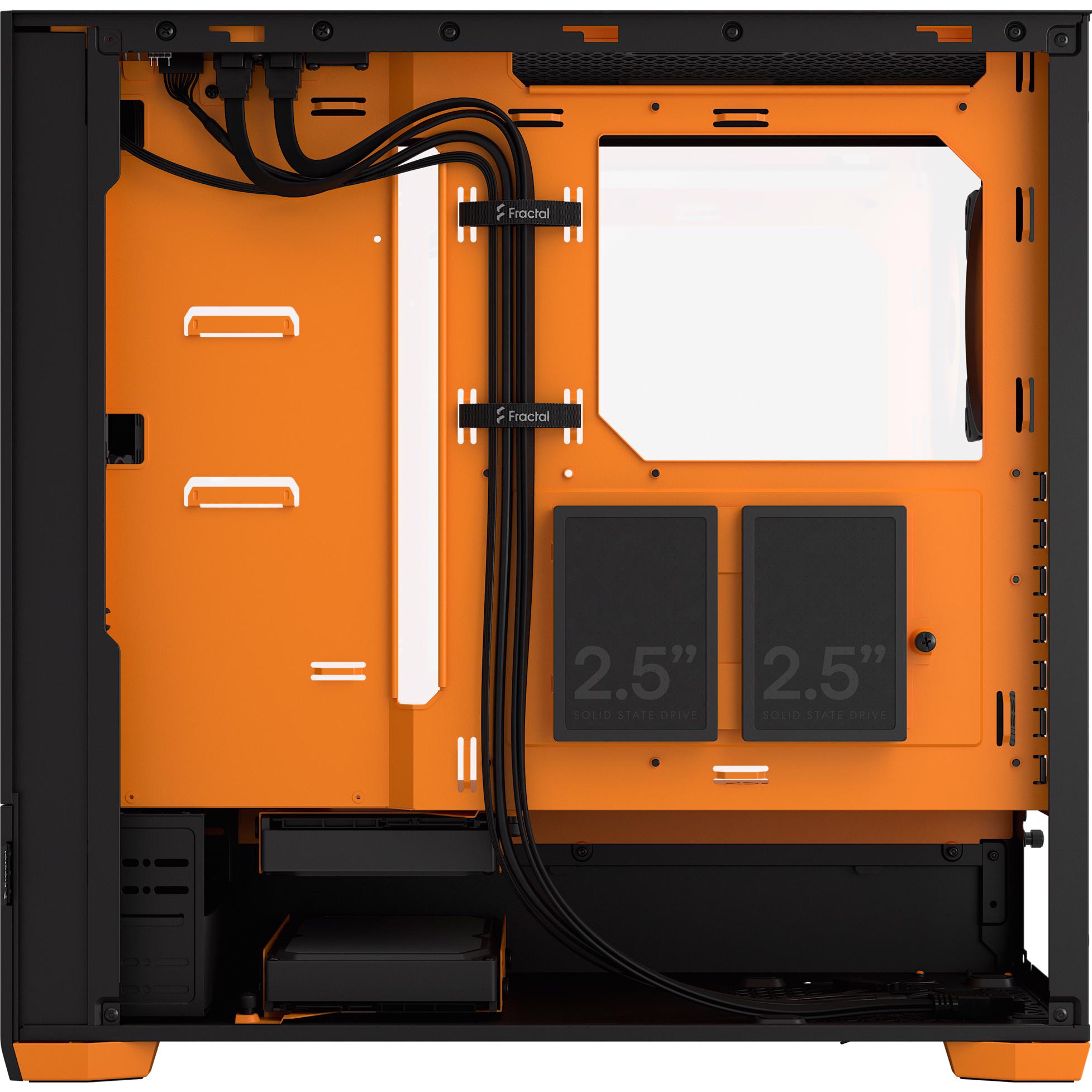 A large main feature product image of Fractal Design Pop Air RGB TG Clear Tint Mid Tower Case (Orange Core)
