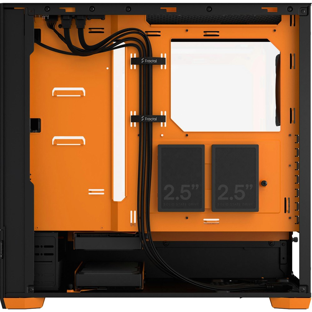 A large main feature product image of Fractal Design Pop Air RGB TG Clear Tint Mid Tower Case (Orange Core)