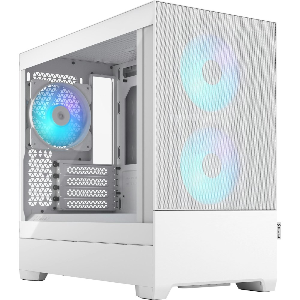 A large main feature product image of Fractal Design Pop Mini Air RGB TG Clear Tint Micro Tower Case -White