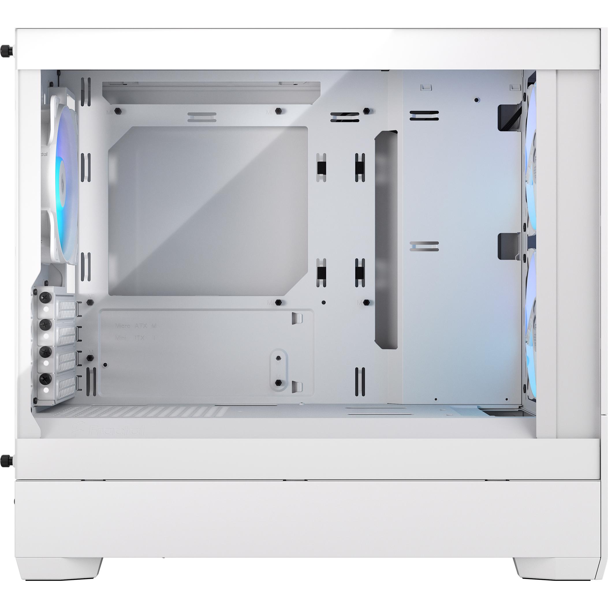 A large main feature product image of Fractal Design Pop Mini Air RGB TG Clear Tint Micro Tower Case (White)