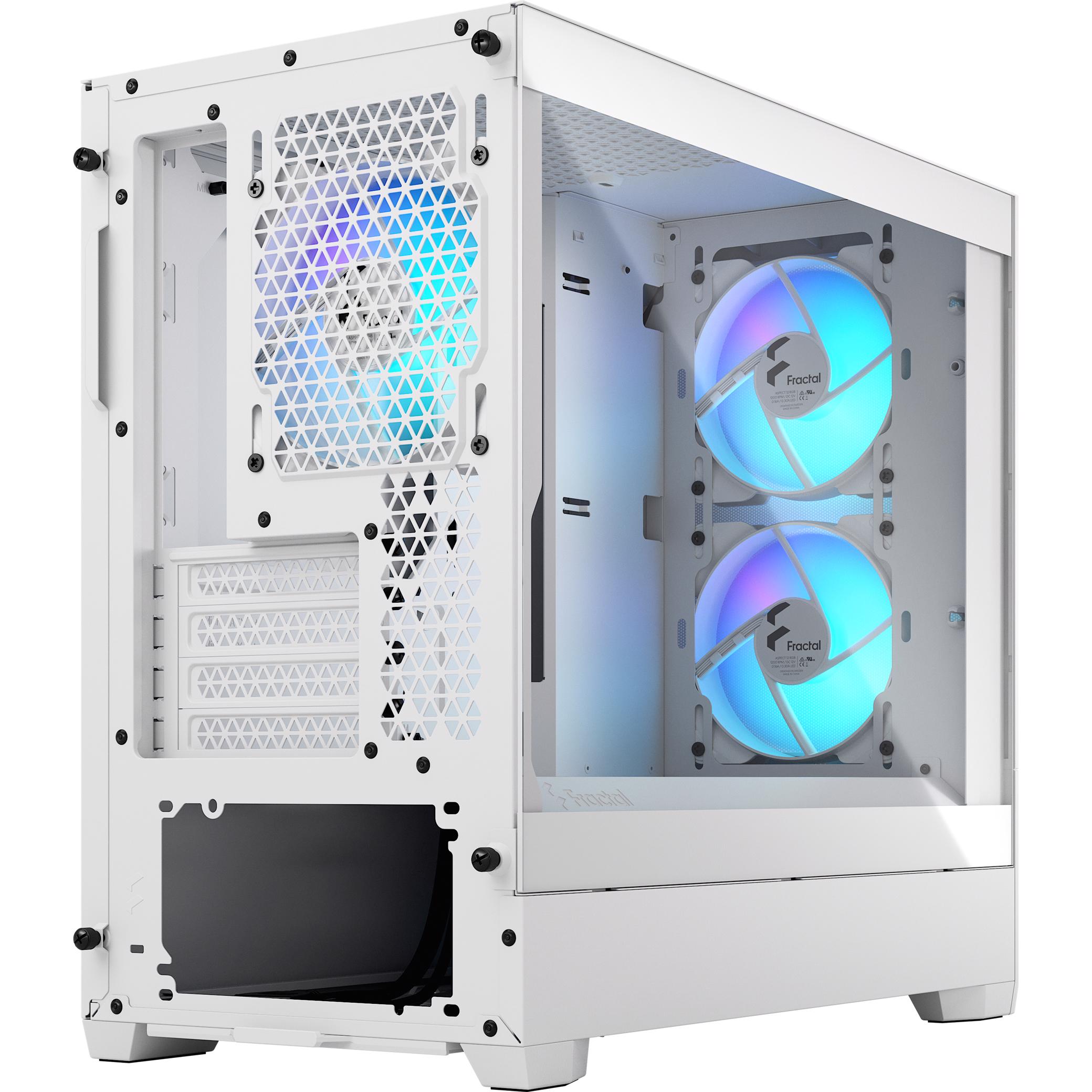 A large main feature product image of Fractal Design Pop Mini Air RGB TG Clear Tint Micro Tower Case (White)