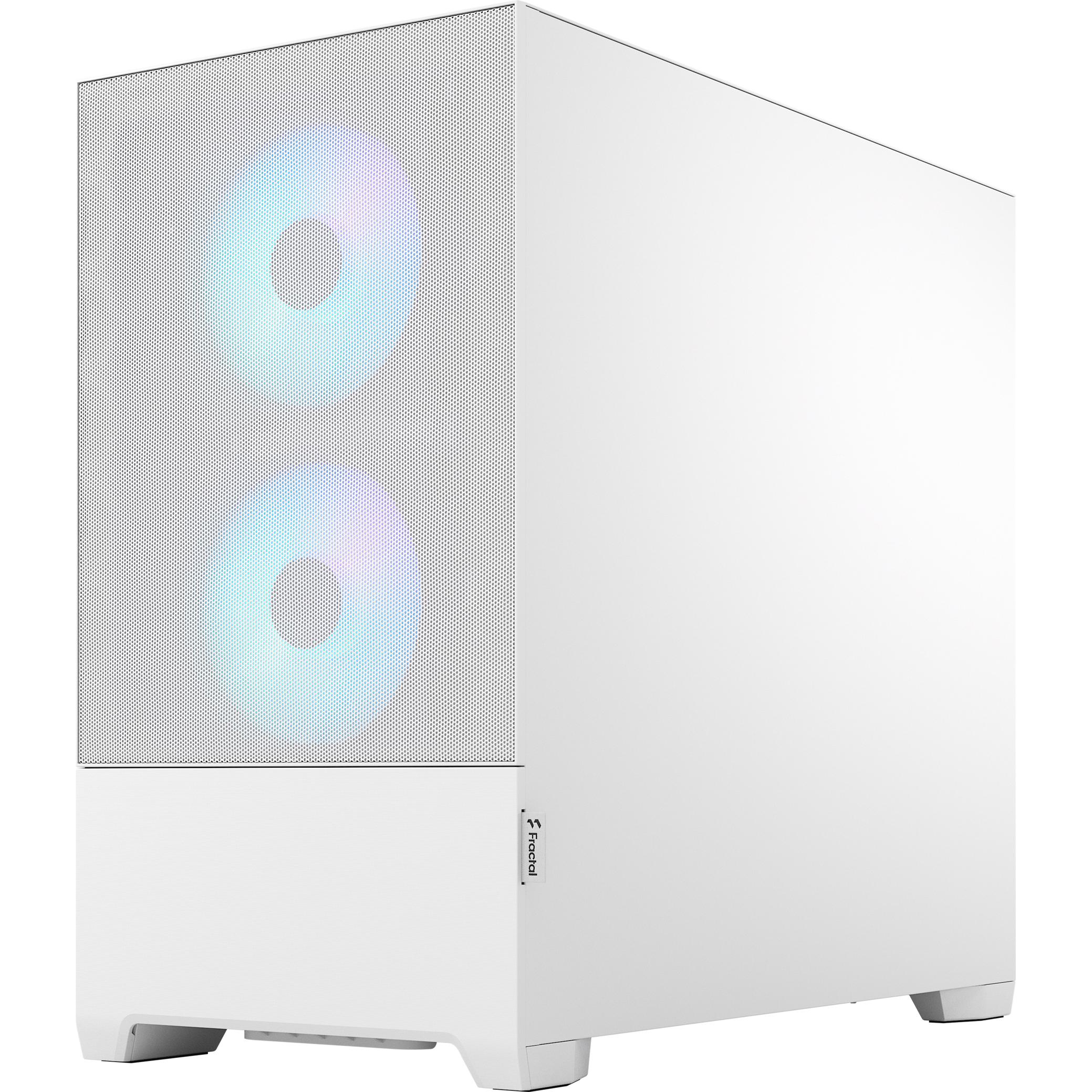 A large main feature product image of Fractal Design Pop Mini Air RGB TG Clear Tint Micro Tower Case (White)
