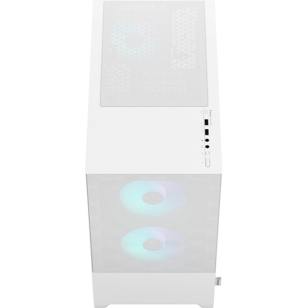 A large main feature product image of Fractal Design Pop Mini Air RGB TG Clear Tint Micro Tower Case -White