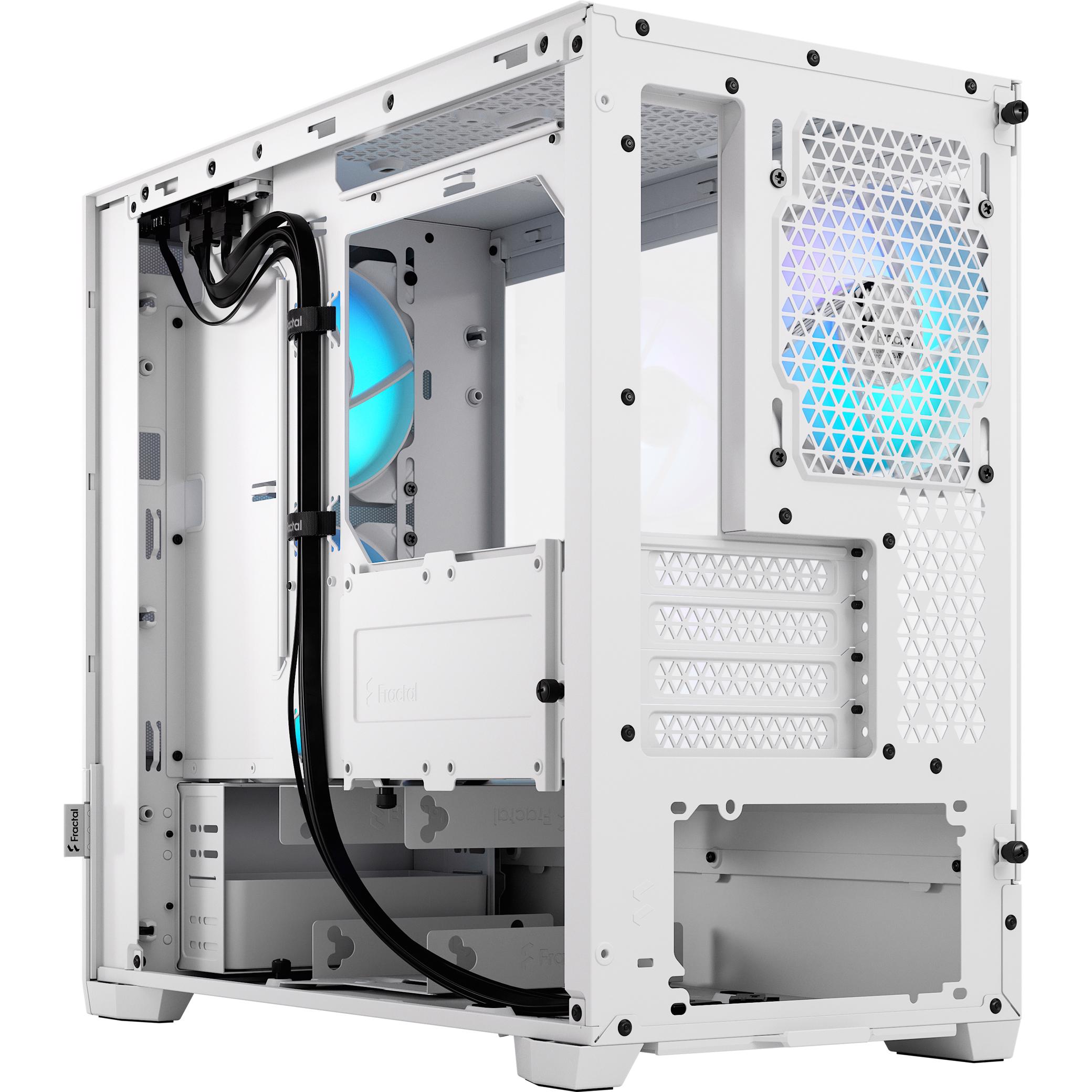 A large main feature product image of Fractal Design Pop Mini Air RGB TG Clear Tint Micro Tower Case (White)