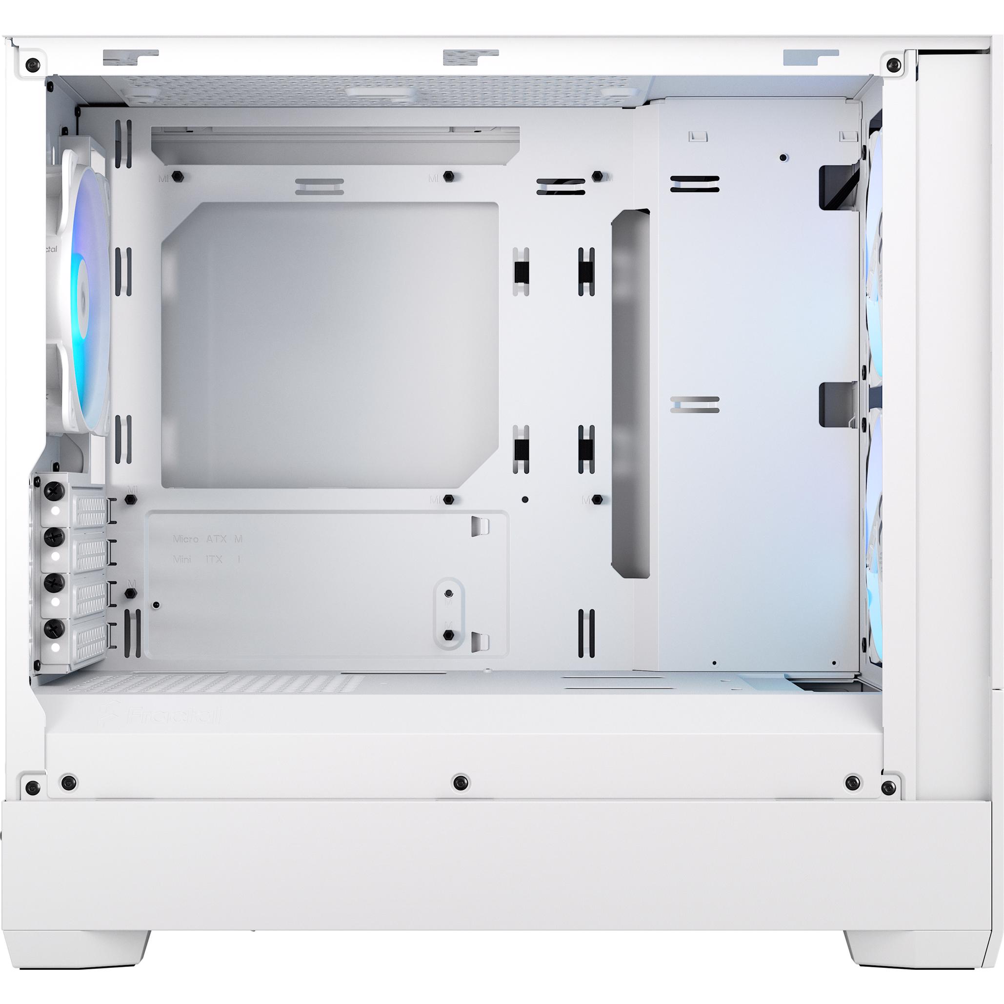 A large main feature product image of Fractal Design Pop Mini Air RGB TG Clear Tint Micro Tower Case (White)
