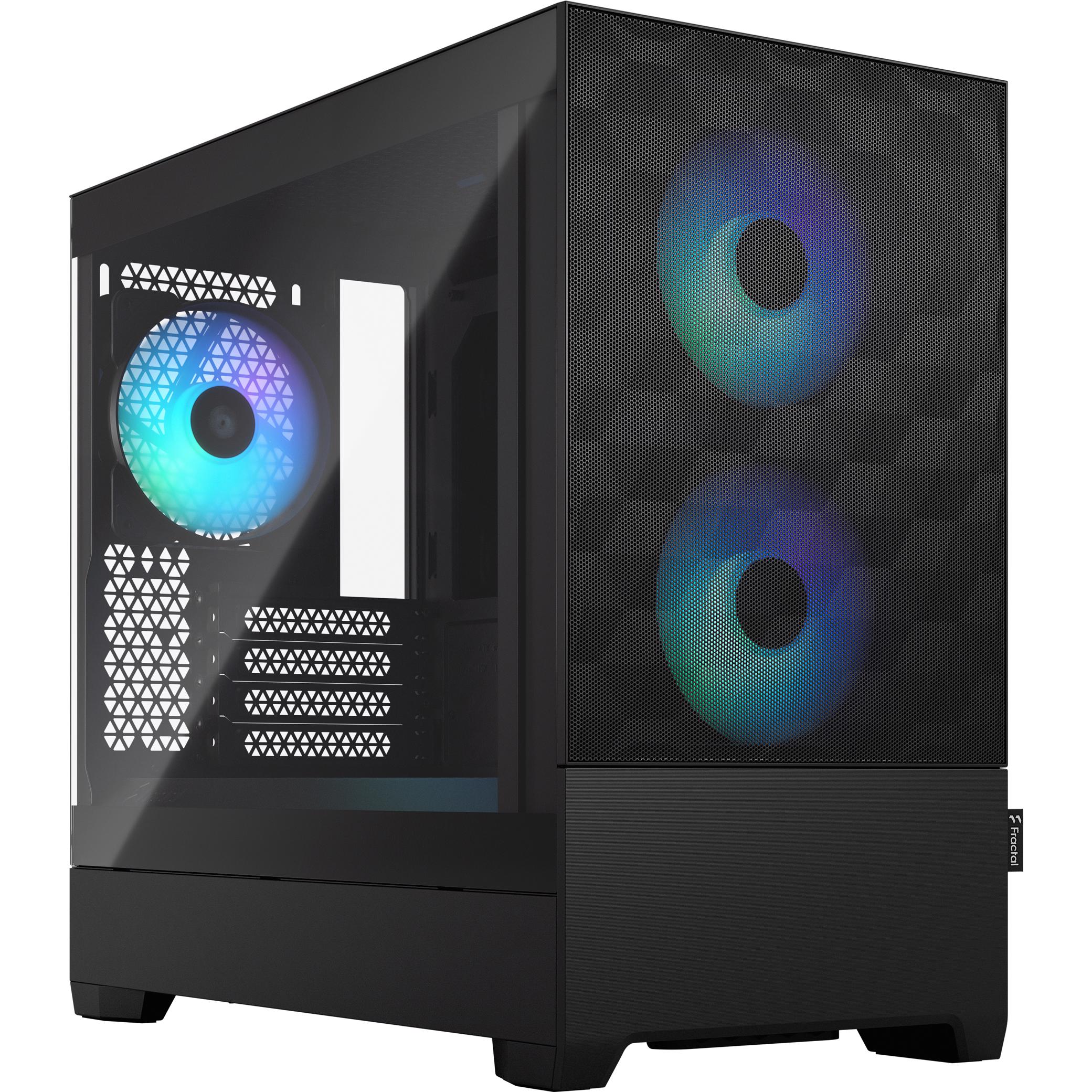 A large main feature product image of Fractal Design Pop Mini Air RGB TG Clear Tint Micro Tower Case (Black)
