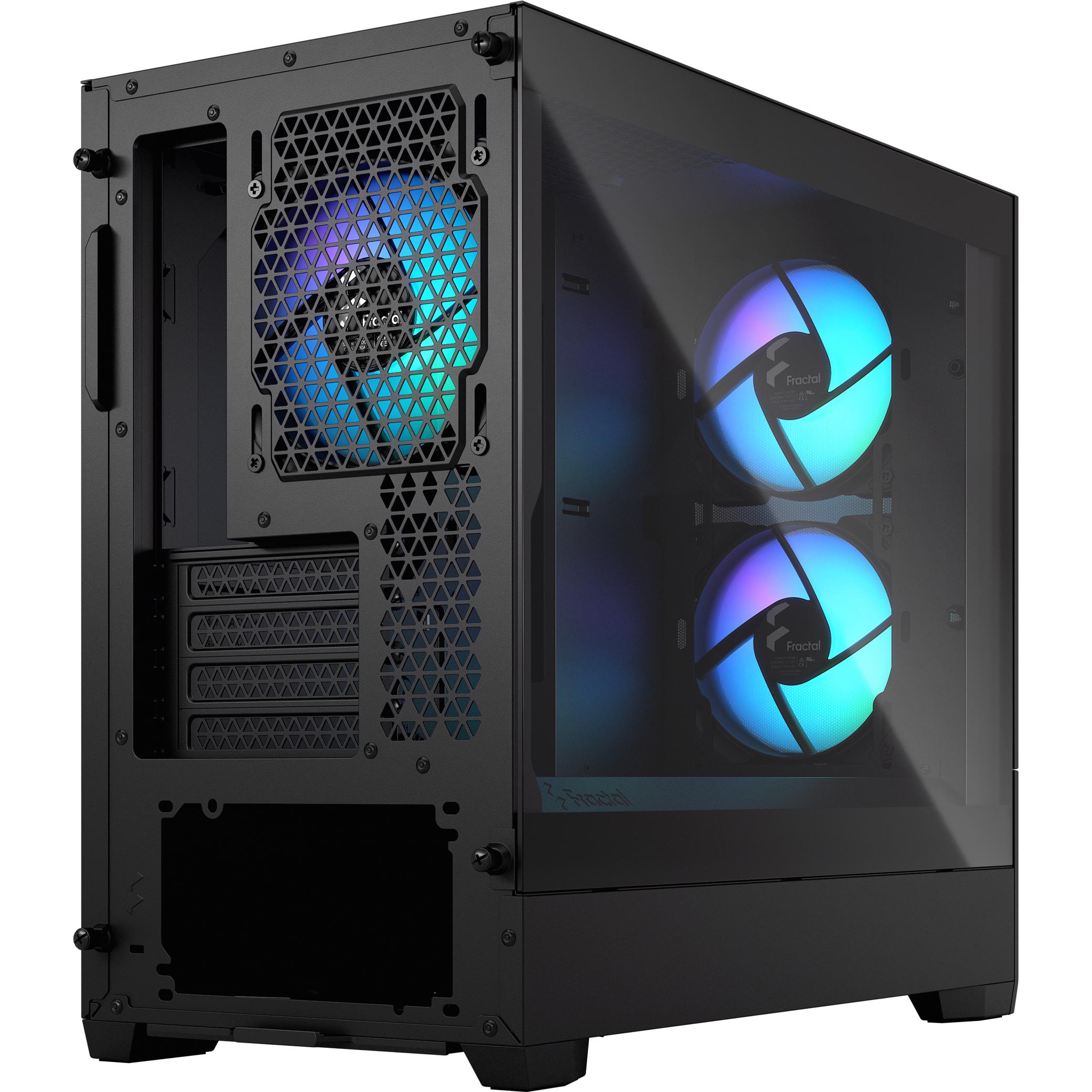A large main feature product image of Fractal Design Pop Mini Air RGB TG Clear Tint Micro Tower Case (Black)