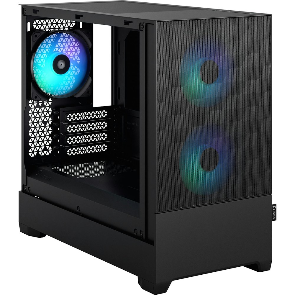 A large main feature product image of Fractal Design Pop Mini Air RGB TG Clear Tint Micro Tower Case - Black