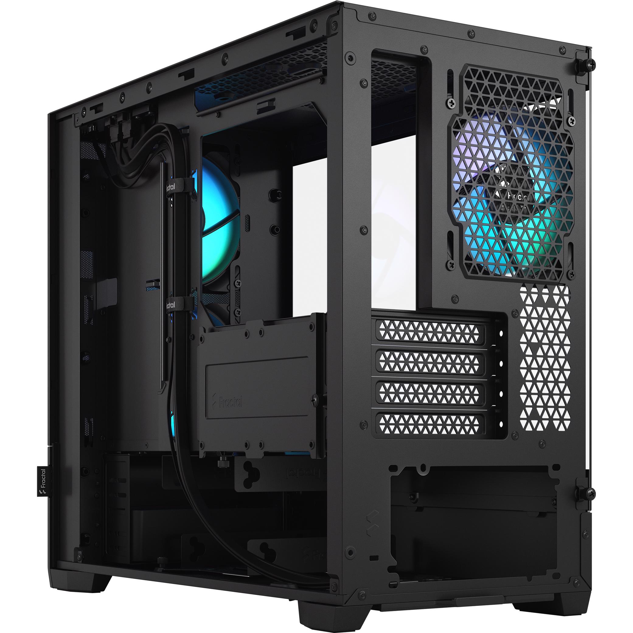 A large main feature product image of Fractal Design Pop Mini Air RGB TG Clear Tint Micro Tower Case (Black)