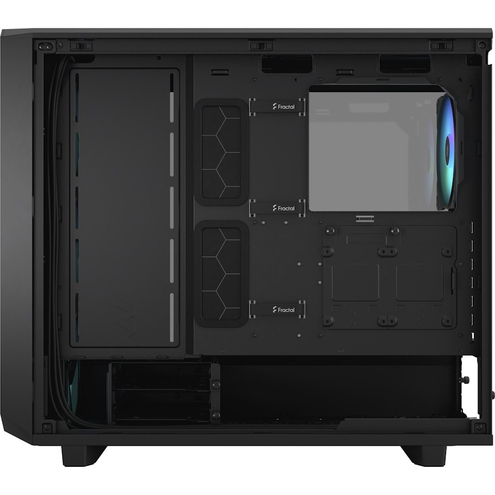 A large main feature product image of Fractal Design Meshify 2 Lite RGB TG Light Tint Mid Tower Case - Black